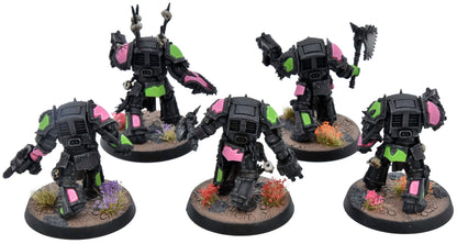 CHAOS SPACE MARINES 5 Terminators #1 WELL PAINTED Emperor's Children 40K