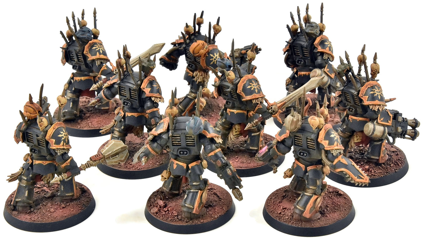 CHAOS SPACE MARINES 9 Terminators #1 WELL PAINTED Warhammer 40K