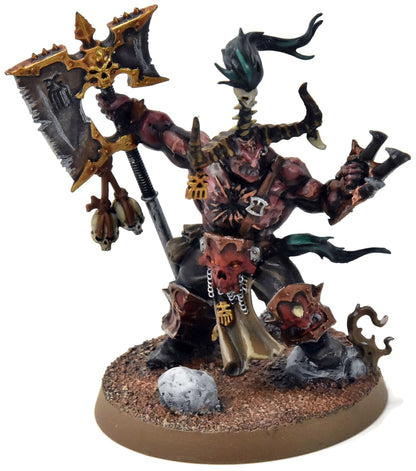 SLAVES TO DARKNESS Exalted Deathbringer with Ruinous Axe #1 PRO PAINTED