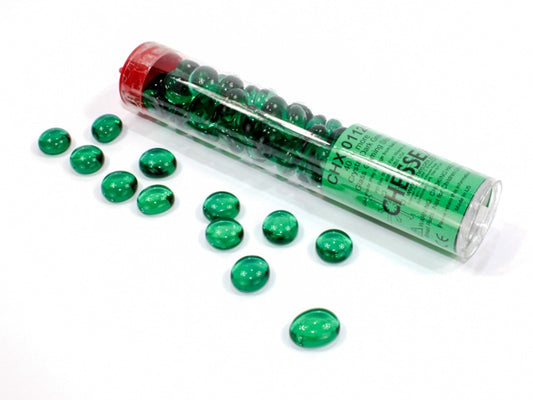 Glass Stones Dark Green Qty 40+ 5.5 inches Tube Chessex (CHX01125)