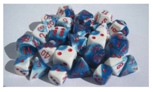 Gemini 10 * D10 Astral-Blue / Red Chessex Dice (CHX26257)