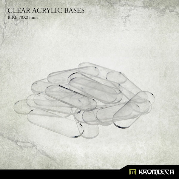 Clear Acrylic Bases - Bike 70x25mm (20)