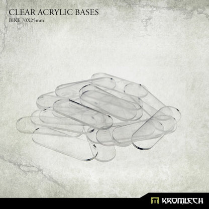 Clear Acrylic Bases - Bike 70x25mm (20)
