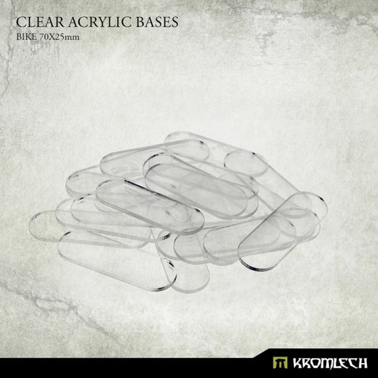 Clear Acrylic Bases - Bike 70x25mm (20)