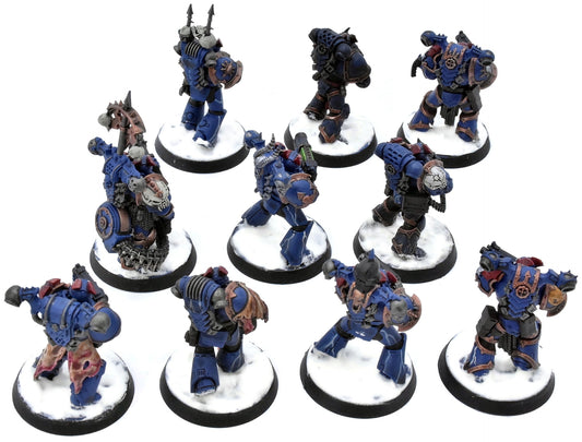 CHAOS SPACE MARINES 10 Legionaries #3 40K Night Lords WELL PAINTED