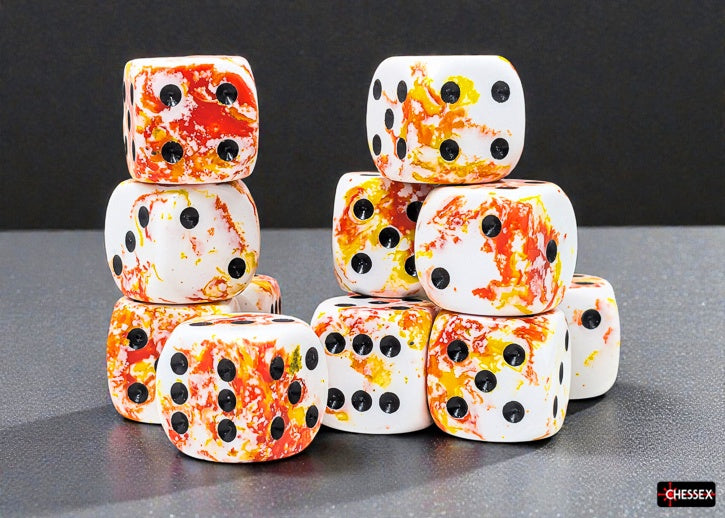 Chessex Brush™ Sunrise™/black 16mm Dice Block™ (24603)