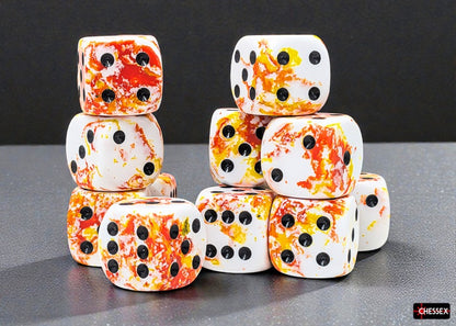 Chessex Brush™ Sunrise™/black 16mm Dice Block™ (24603)