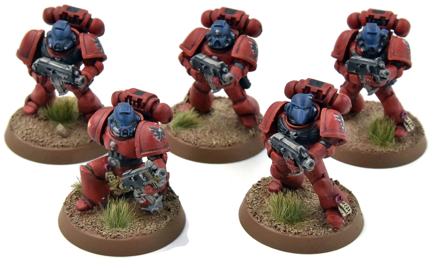BLOOD ANGELS 5 Tactical Marines #1 WELL PAINTED Warhammer 40K