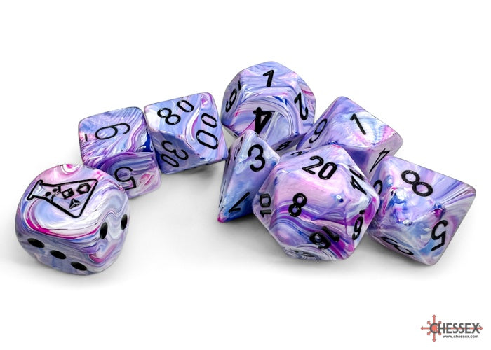 Festive 7-die Set Polyhedral Hydrangea/black