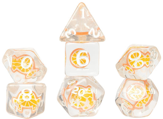 Sirius Dice Fruit Slice Orange 7-Die Set