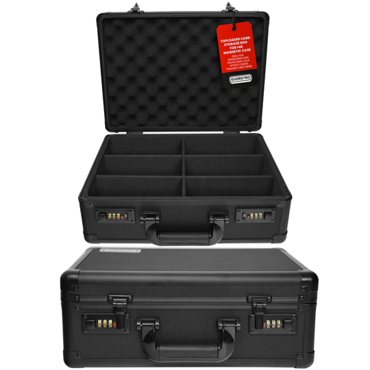 EvoRetro Toploader Card Storage Box for 140 Magnetic Case Combination Lock