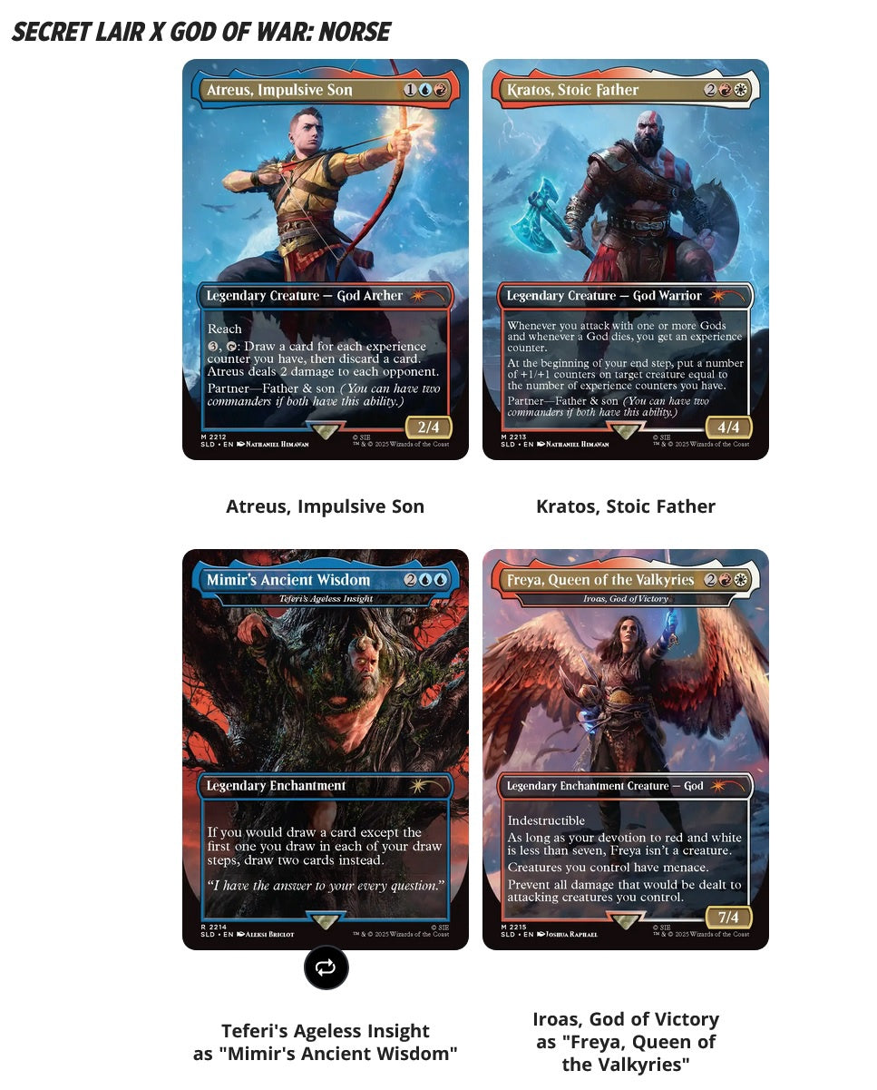 MTG Secret Lair Playstation Super Drop God of War Norse Redemption Regular