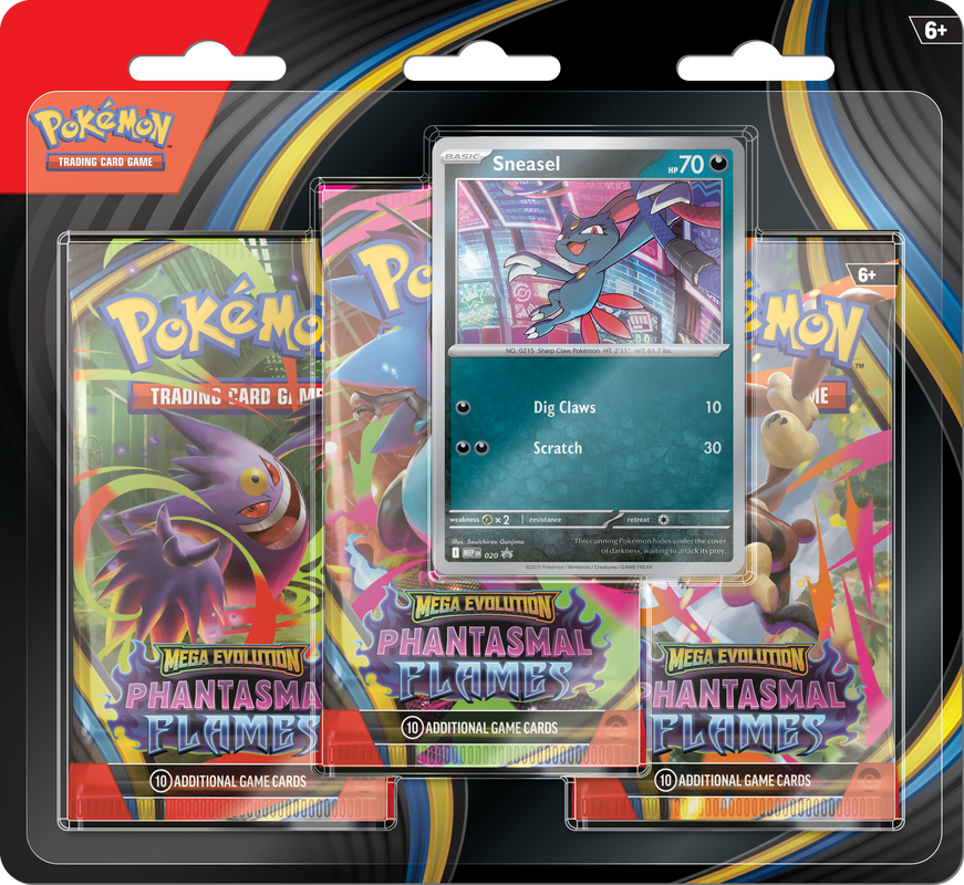 POKEMON ME02 PHANTASMAL FLAMES 3PK BLISTER SNEASEL (ENG)