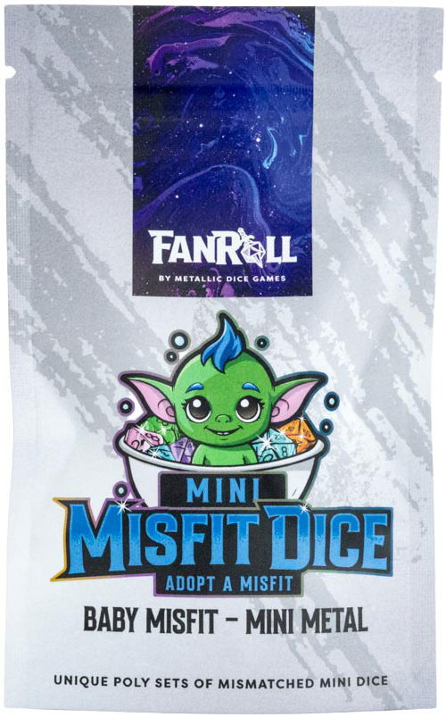 Mystery Misfit Mini Metal Polyhedral Dice Set