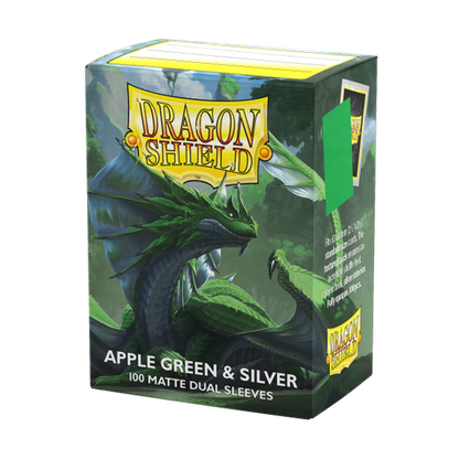 Dragon Shield Sleeves Dual Matte Apple Green and Silver 100ct