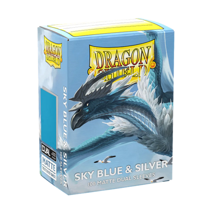 Dragon Shield Sleeves Dual Matte Sky Blue and Silver 100ct