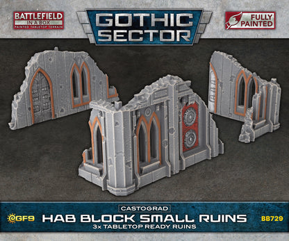 Battlefield in A Box - Gothic Sector Castograd Hab Block Small Ruins