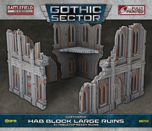 Battlefield in A Box - Gothic Sector Castograd Hab Block Big Ruins