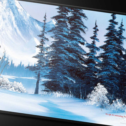 Tapis de jeu Up Bob Ross Winter Paradise noir cousu 