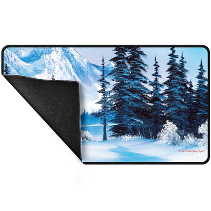 Tapis de jeu Up Bob Ross Winter Paradise noir cousu 