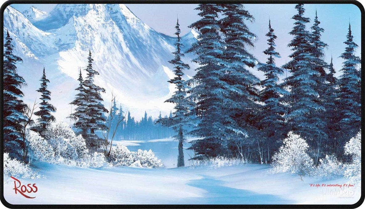 Tapis de jeu Up Bob Ross Winter Paradise noir cousu 