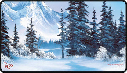 Tapis de jeu Up Bob Ross Winter Paradise noir cousu 