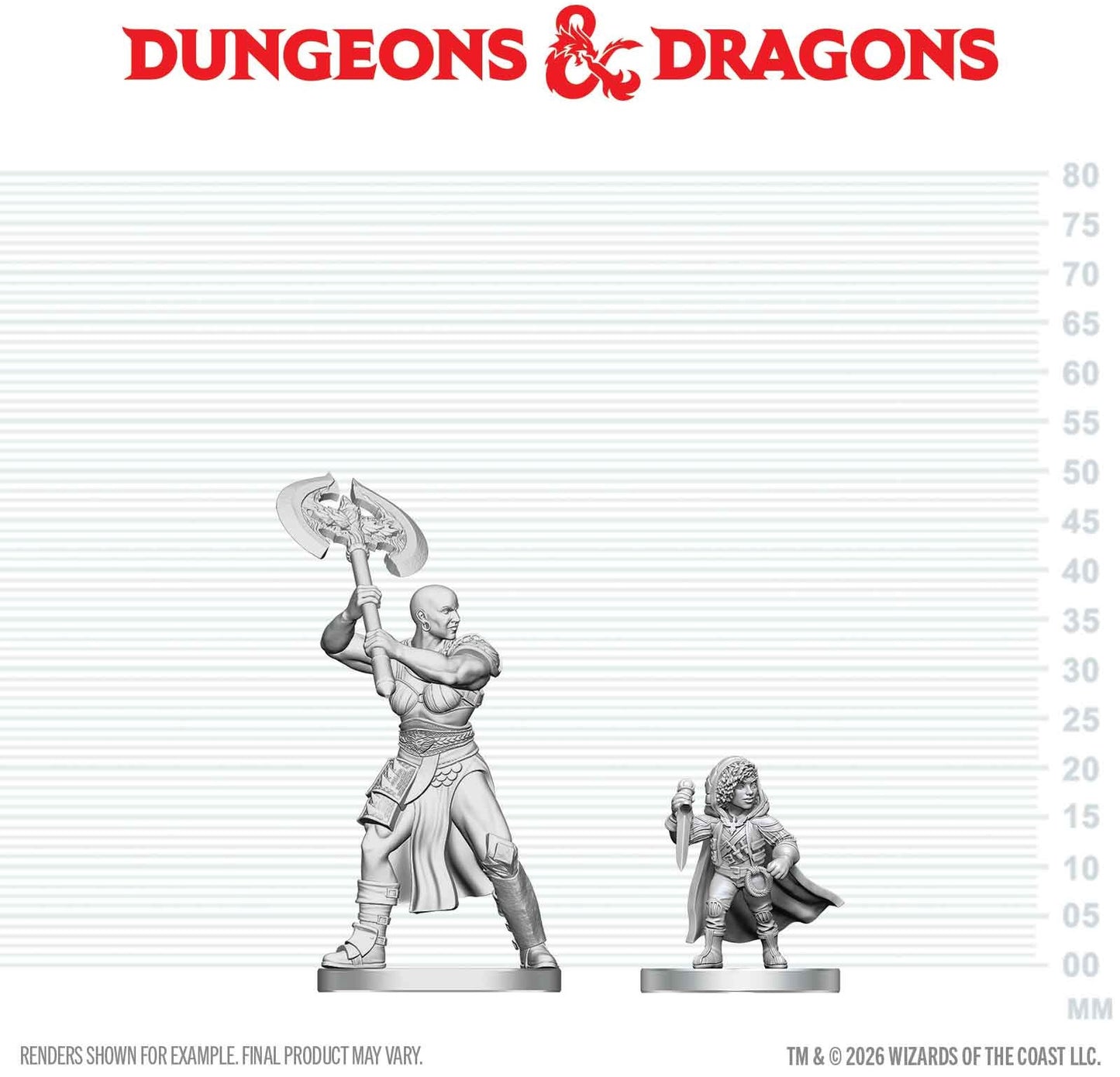 D&D Unpainted Minis Wv29 Goliath Barbarian & Halfling Rogue