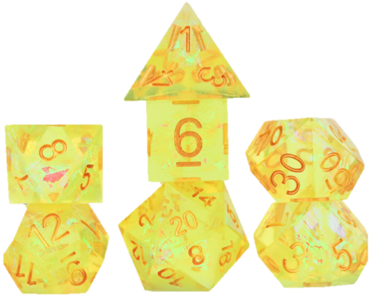 Sirius Dice Sharp-Edged Yellow Fairy 7-Die Set