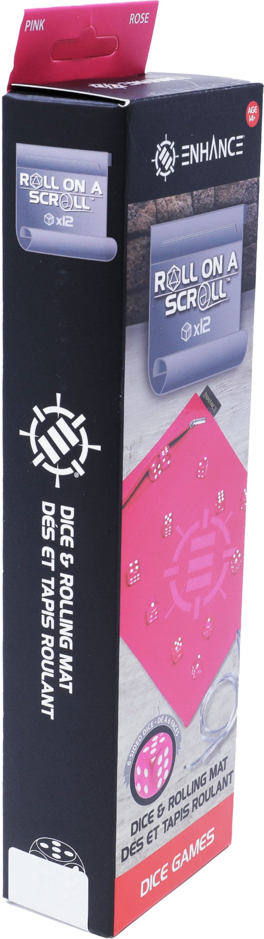 Acrylic Dice Set & Rolling Mat Pink