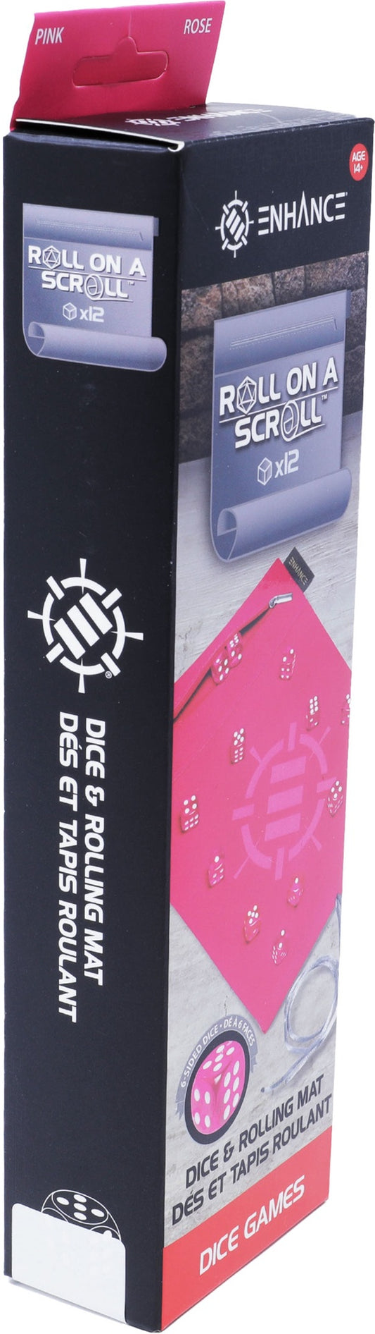 Acrylic Dice Set & Rolling Mat Pink