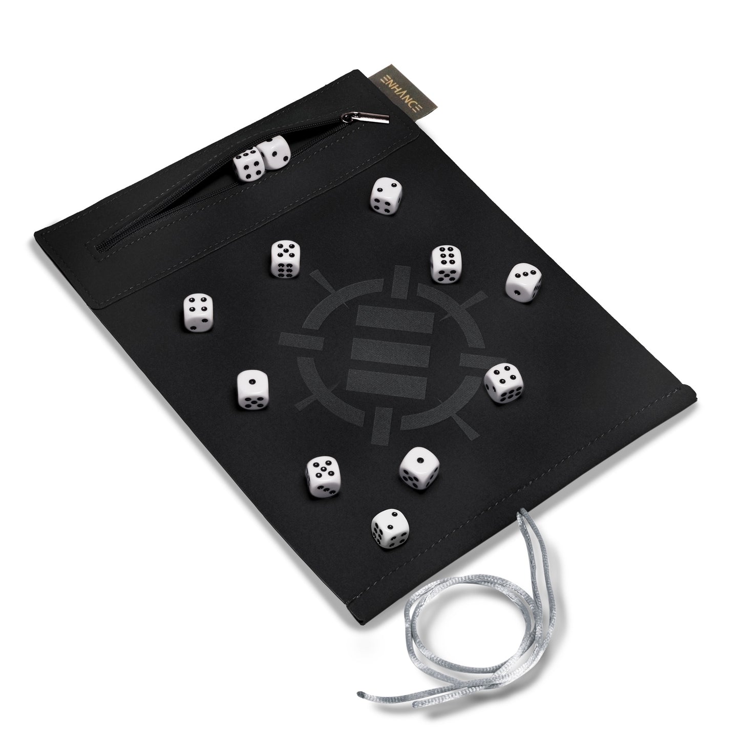 Acrylic Dice Set & Rolling Mat White