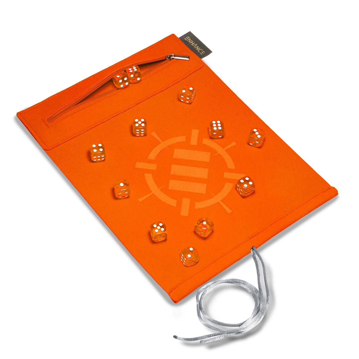 Acrylic Dice Set & Rolling Mat Orange