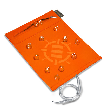 Acrylic Dice Set & Rolling Mat Orange