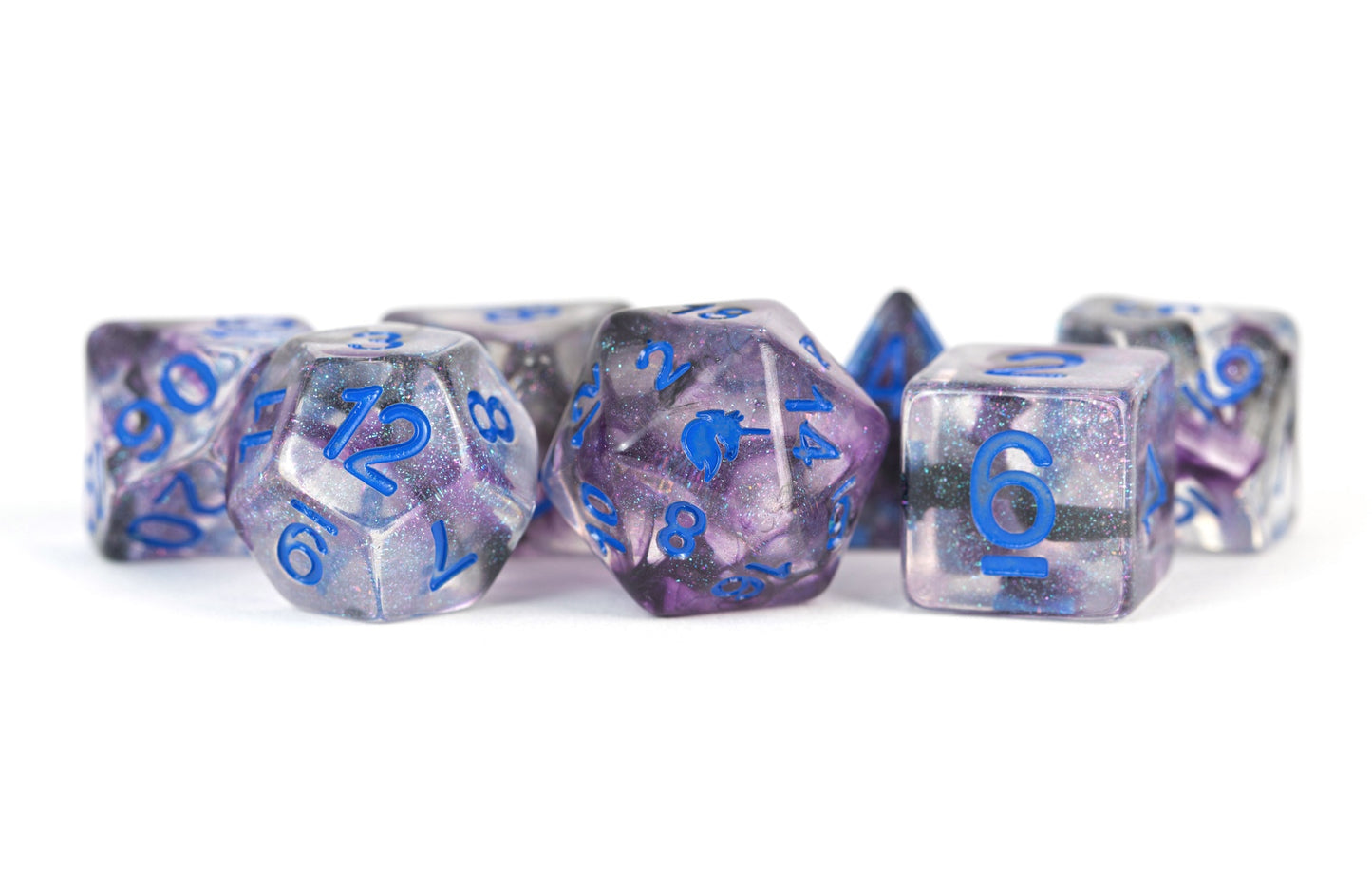 Resin 7 Dice Set Unicorn Stellar Storm 16mm