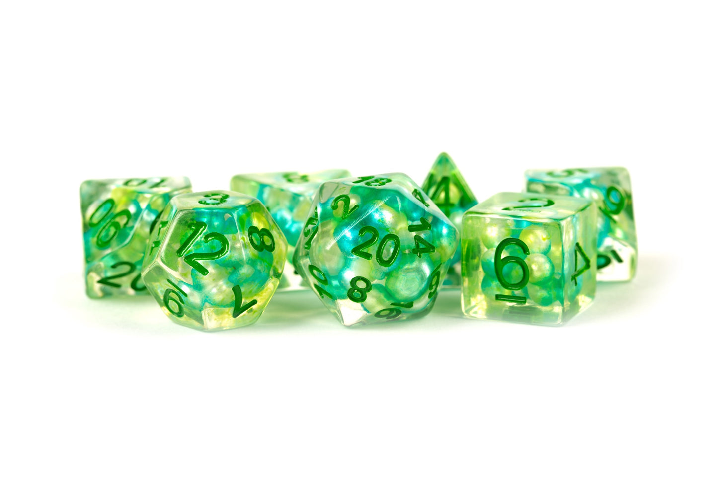 Resin 7 Dice Set Pearl Sea Foam 16mm