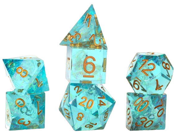 Sirius Dice Sharp-Edged Aqua Fairy 7-Die Set