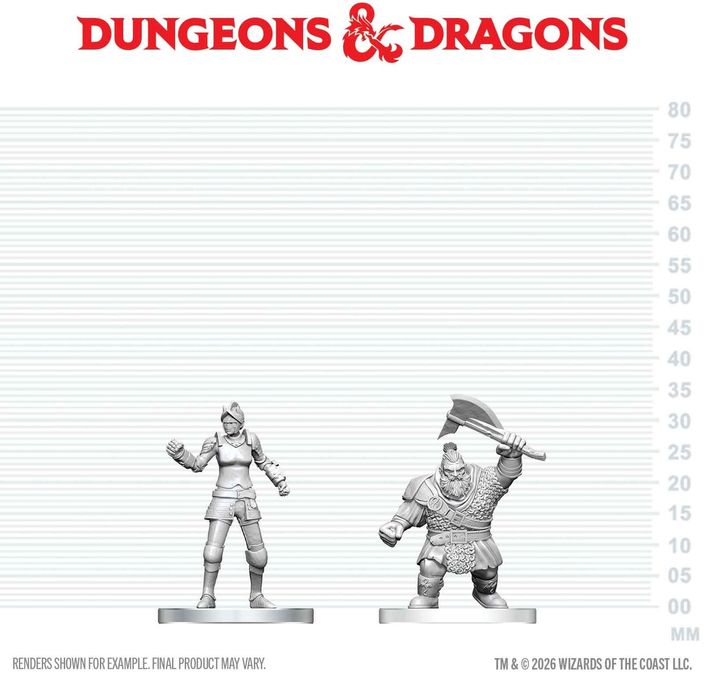 D&D Unpainted Minis Wv29 Cultist Of Bane & Dwarf Zhentilar Soldier