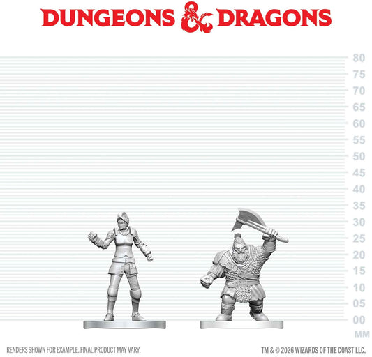 D&D Unpainted Minis Wv29 Cultist Of Bane & Dwarf Zhentilar Soldier