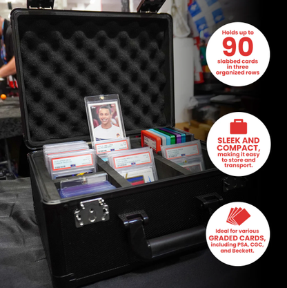 Er Red Aluminum Graded Card Storage Box 3 Rows Tsa Lock