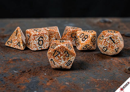 Speckled 7-die Set Polyhedral Rust