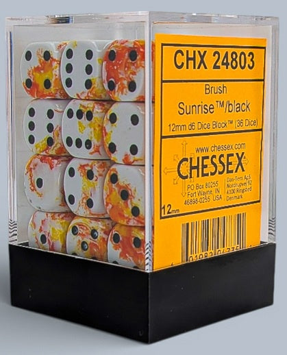 Chessex Brush™ Sunrise™/black 12mm Dice Block™ (24803)