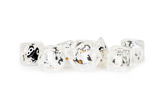 Resin 7 Dice Set Penguin Inclusion 16mm