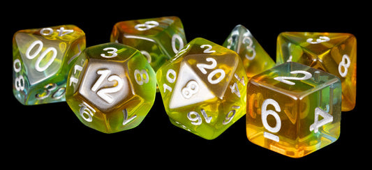 Resin 7 Dice Set Yellow Aurora 16Mm