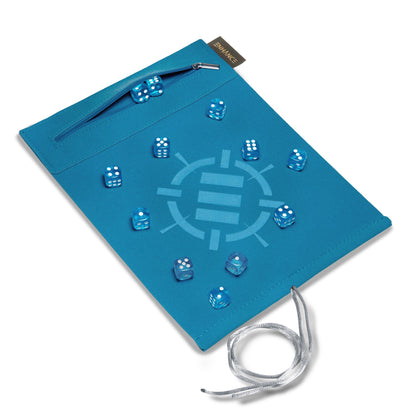 Acrylic Dice Set & Rolling Mat Blue