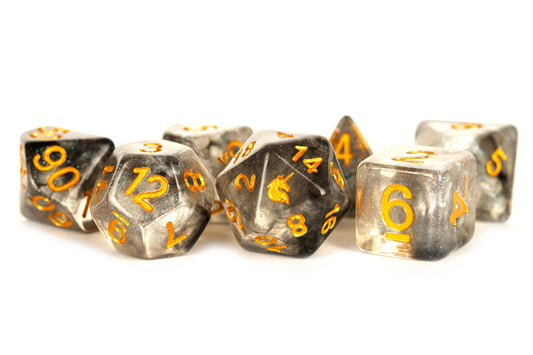 Resin 7 Dice Set Unicorn Rogue Rage 16mm