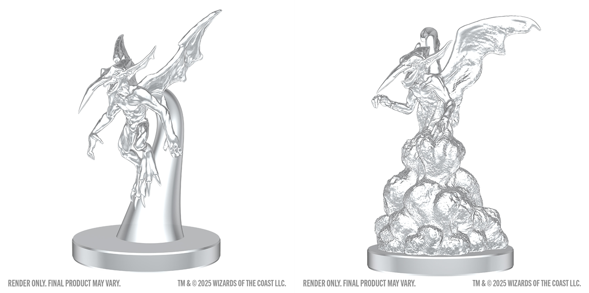 D&D Unpainted Minis Wv28 Ice Mephit & Dust Mephit