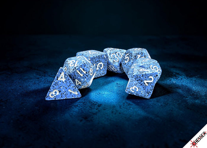Speckled 7-die Set Polyhedral Ocean Stone