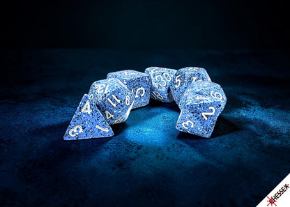 Speckled 7-die Set Polyhedral Ocean Stone