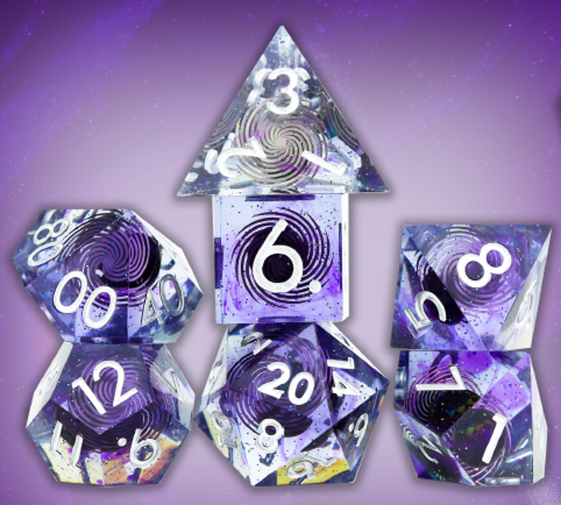 Sirius Dice Sharp-Edged Midnight 7-Die Set