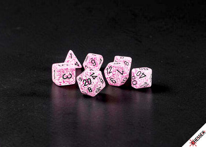 Speckled 7-die Set Polyhedral Pink